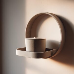 Étagère Murale Commémorative avec Urne | Présentoir Souvenir pour Cendres d'Animaux Imprimé en 3D | Pièce Déco Minimaliste et Moderne pour Intérieur