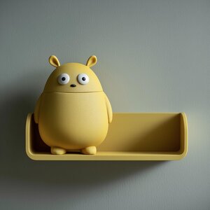 Étagère Murale Monstre Imprimée en 3D | Rebord Flottant Minimaliste avec Rangement Caché | Accent Décoratif Ludique et Moderne pour Chambres d’Enfants Cosy