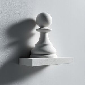 Étagère Murale Pion d’Échecs Imprimée en 3D | Présentoir Flottant Minimaliste | Accent Décoratif Geek Moderne pour Salles de Jeux, Bureaux et Bibliothèques