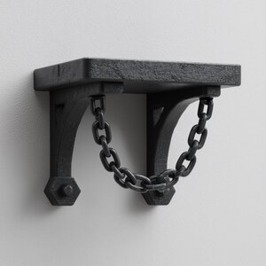 Étagère Murale à Chaîne Imprimée en 3D | Étagère Flottante Industrielle Gothique | Étagère Minimaliste Sombre pour Loft, Salle de Jeux ou Intérieur Moderne