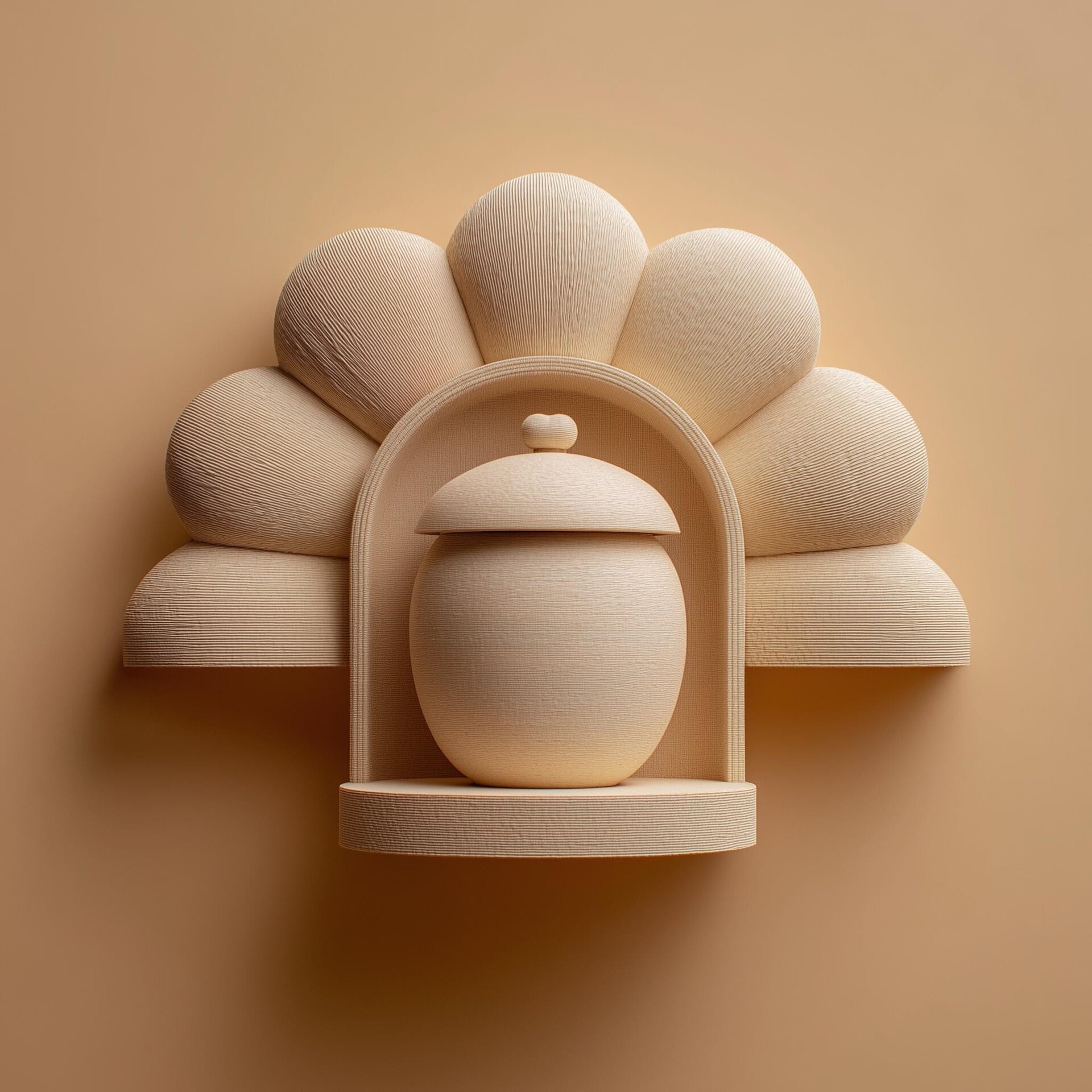 Étagère Murale Commémorative Fleur avec Urne | Présentoir Souvenir pour Cendres Imprimé en 3D | Décor Suspendu du Souvenir pour Intérieurs Modernes