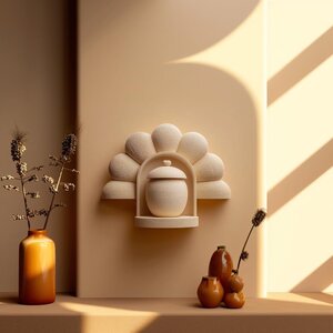 Étagère Commémorative Murale avec Urne | Présentoir Souvenir Cendres d'Animal Imprimé en 3D | Décoration Moderne Hommage Cadeau Souvenir Ensemble Art