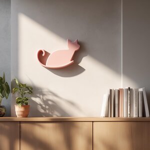 Étagère Murale Décorative Imprimée en 3D | Étagère Murale Chat | Étagère Flottante Moderne pour Plantes