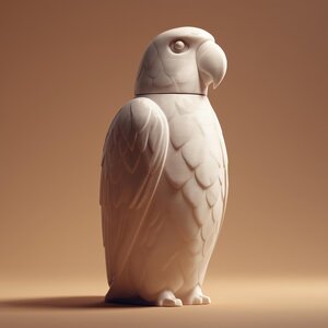 Urne Commémorative Perroquet avec Couvercle | Urne Funéraire Imprimée en 3D pour Cendres d'Animaux, Décoration d'Étagère Souvenir pour Oiseaux