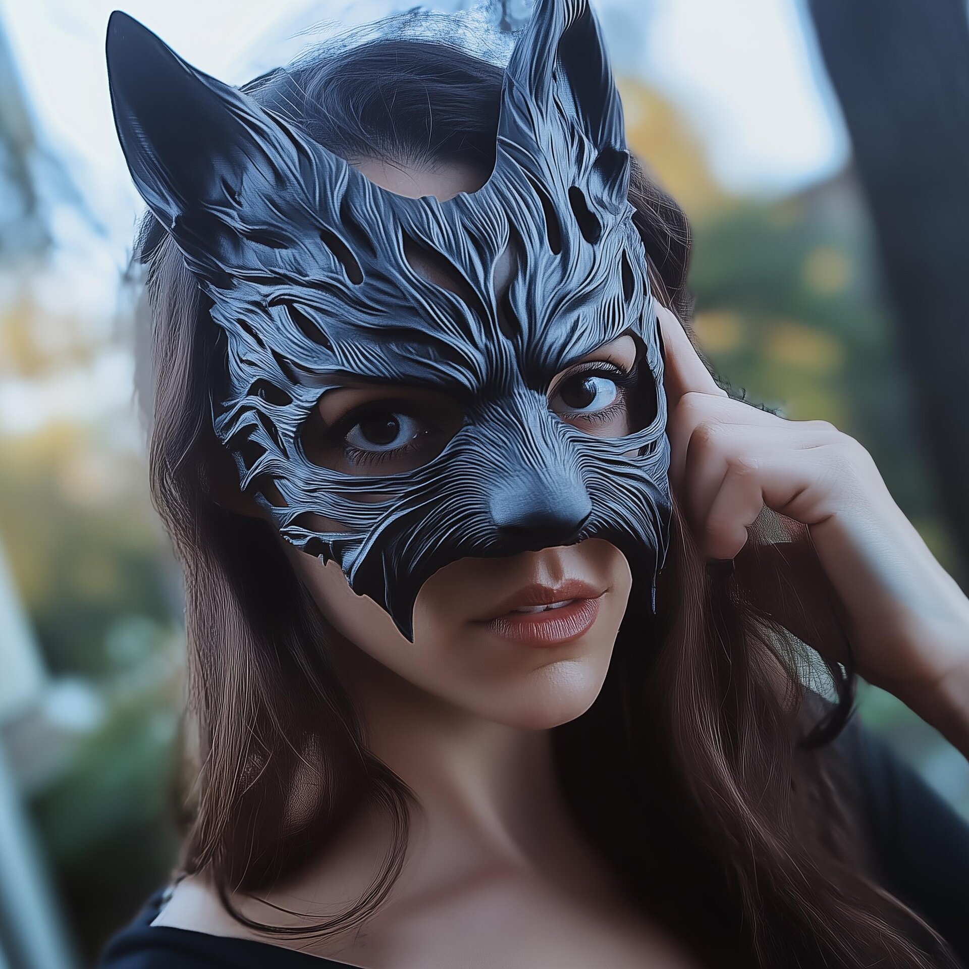 Masque de Bal Masqué Loup-Garou | Masque de Loup Imprimé en 3D pour Femme | Masque de Costume Gothique