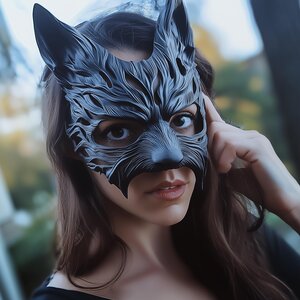 Masque de Bal Masqué Loup-Garou | Masque de Loup Imprimé en 3D pour Femme | Masque de Costume Gothique