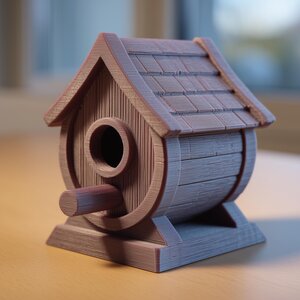 Décoration Nichoir d'Étagère | Présentoir Nid d'Oiseau Style Bois Rustique Imprimé en 3D pour Étagères au Sol, Bureaux et Intérieurs Cosy
