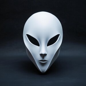 Masque Alien | Masque Spatial Futuriste Cosplay Sci-Fi | Masque Extraterrestre Minimaliste Imprimé en 3D