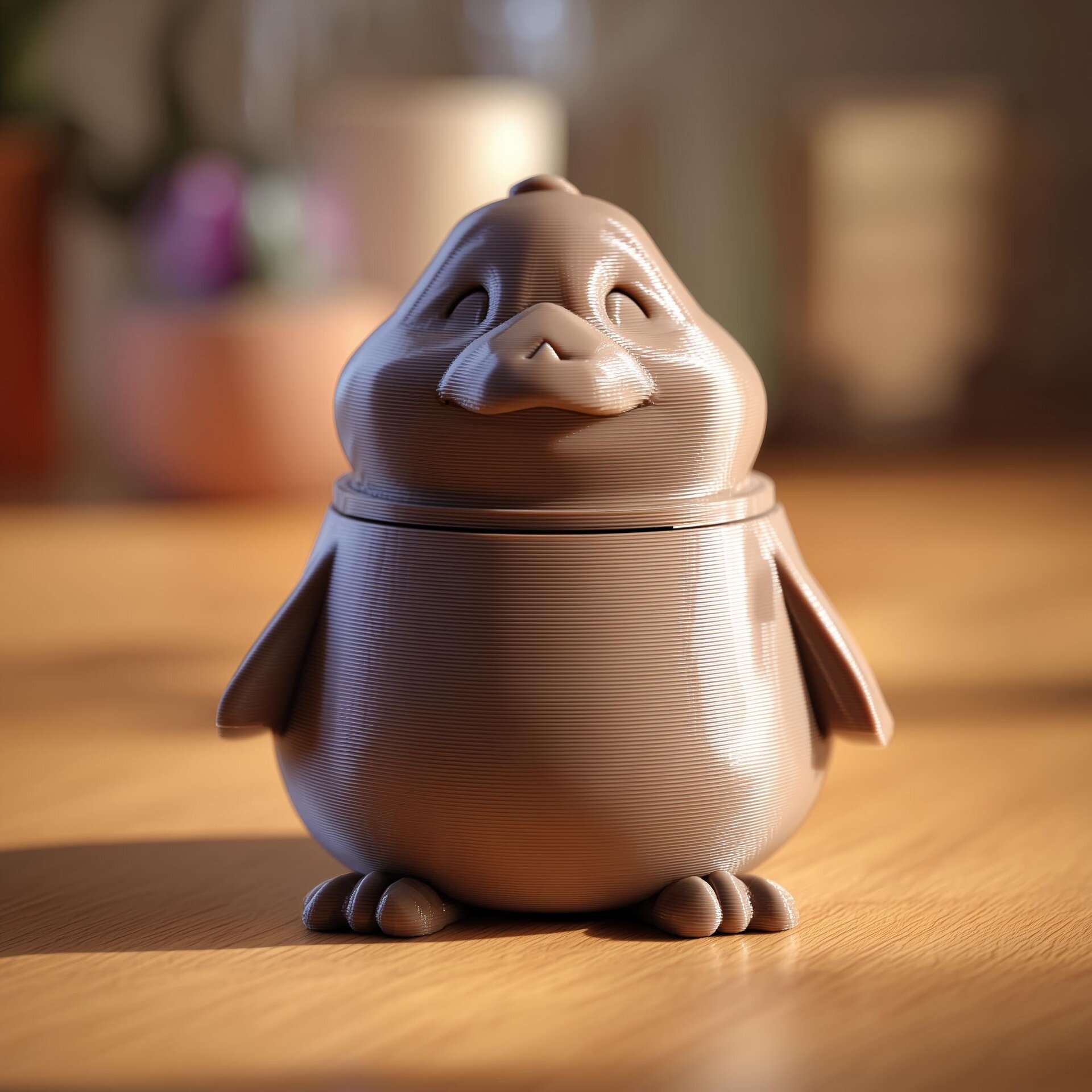 Urne Funéraire Canard avec Couvercle | Contenant Souvenir Imprimé en 3D pour Cendres d'Animaux, Décoration d'Étagère en Hommage aux Oiseaux, Cadeau et Accent Déco pour la Maison
