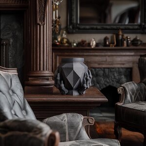 Urne Commémorative Griffe Fantastique Sombre avec Couvercle | Boîte Souvenir Imprimée en 3D pour Cendres d'Animal | Décoration Gothique et Hommage