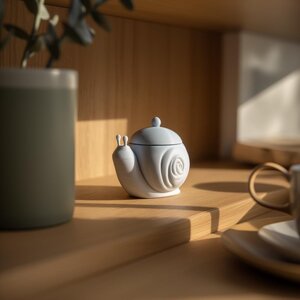 Urne Commémorative Escargot avec Couvercle | Urne Funéraire Imprimée en 3D pour Cendres d'Animaux, Décoration d'Étagère Apaisante et Accent Souvenir Moderne pour la Maison