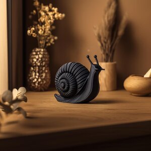 Sculpture Escargot Décoration d'Étagère | Figurine Animale en Spirale Imprimée en 3D pour Présentation Moderne, Accent de Bureau et Décoration de Bibliothèque, Idée Cadeau