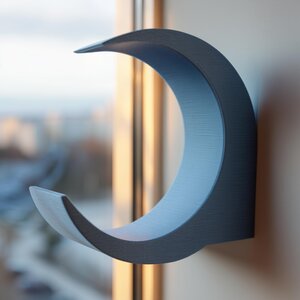 Étagère Murale Croissant de Lune | Présentoir Lunaire Flottant Imprimé en 3D | Décoration Murale Minimaliste pour Cristaux, Plantes, Bougies, Mini Figurines, Autel et Entrée
