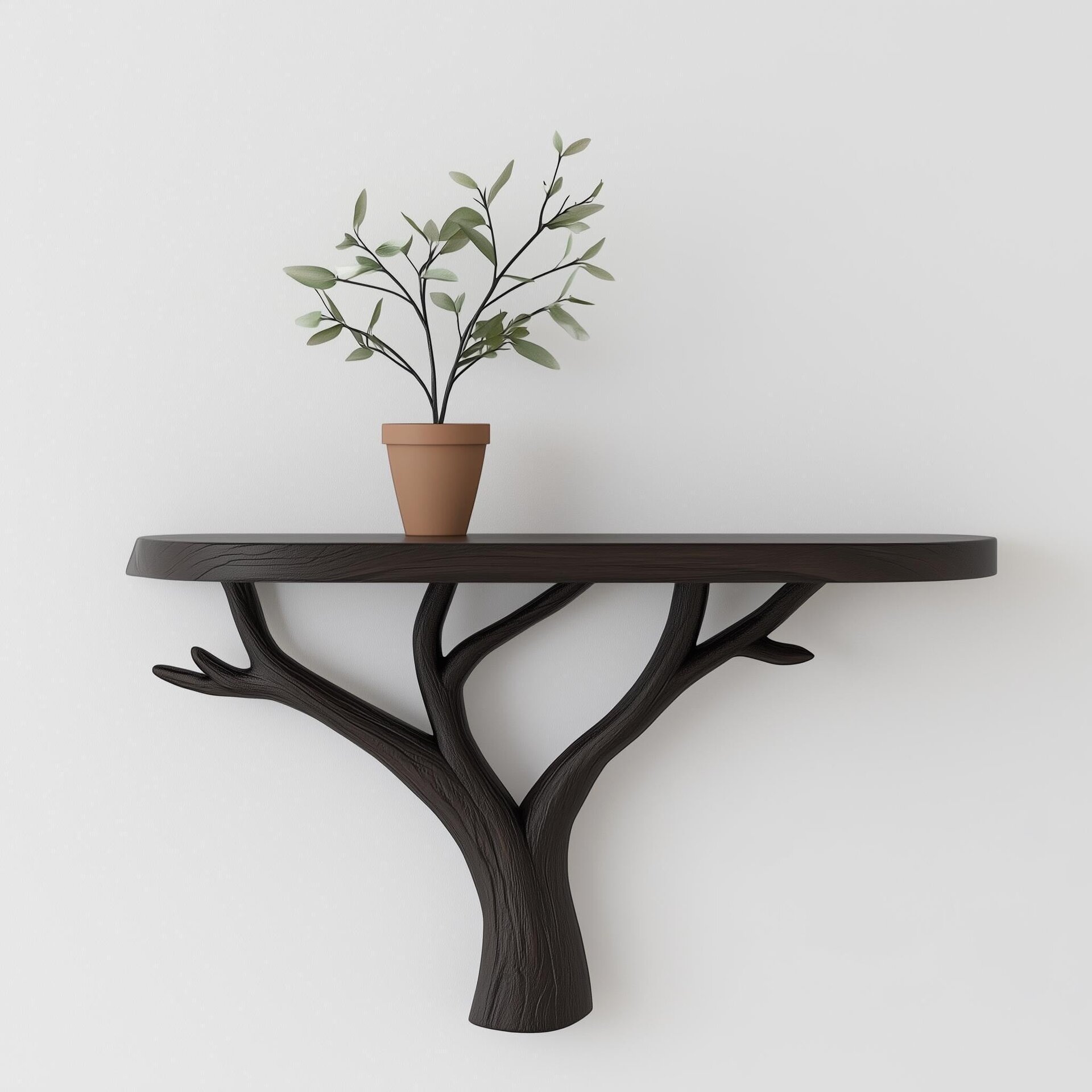 Étagère Murale Branche d'Arbre | Étagère Flottante Imprimée en 3D pour Plantes | Décoration Inspirée de la Nature