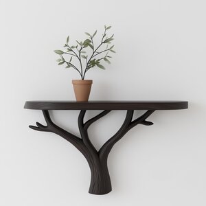 Étagère Murale Branche d'Arbre | Étagère Flottante Imprimée en 3D pour Plantes | Décoration Inspirée de la Nature