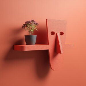 Décoration Étagère Murale Personnage Moderne et Ludique | Étagère Sculpturale Visage Imprimée en 3D | Étagère Accent Minimaliste pour Intérieurs Créatifs et Contemporains