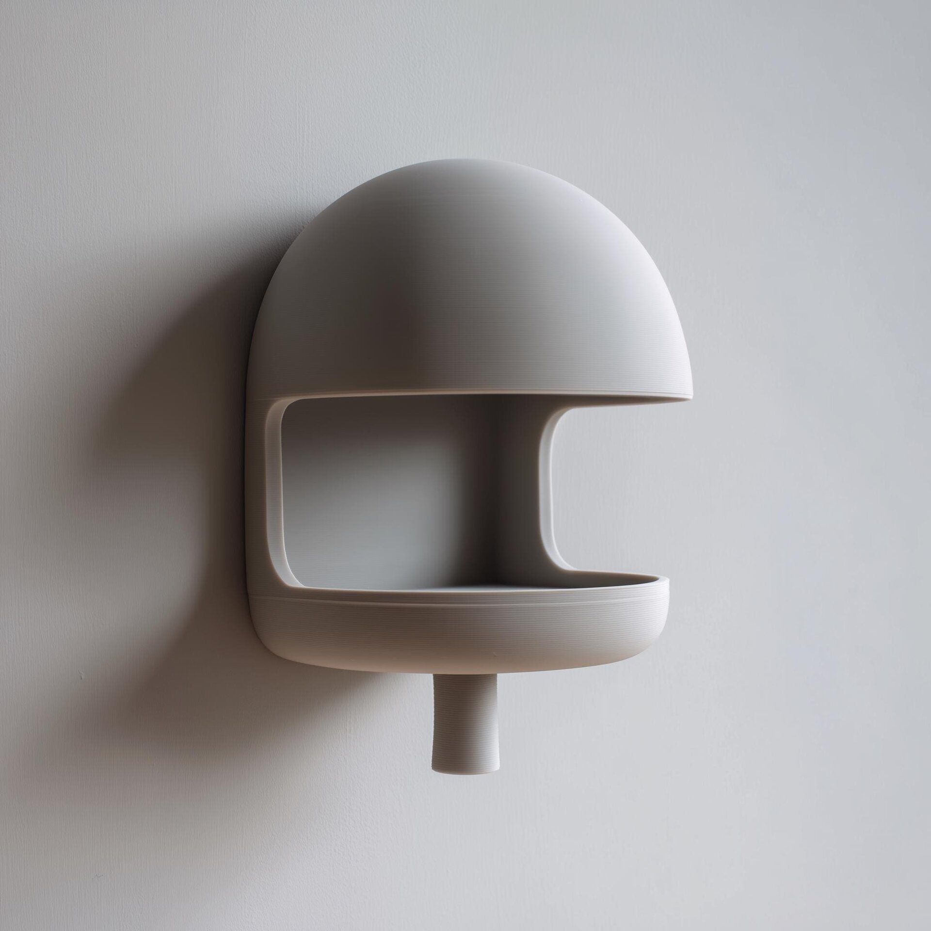 Mushroom Wall Shelf | 3D Printed Minimal Floating Display Ledge with Split Canopy Niche | Sculptural Wall Decor for Plants, Crystals, Keys