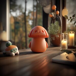 Urne Commémorative Champignon avec Couvercle | Urne Funéraire pour Cendres d'Animaux Imprimée en 3D, Décoration Forestière pour Étagère, Hommage et Souvenir