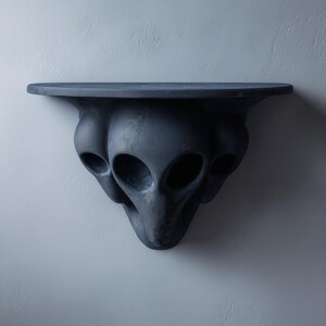 Étagère Murale Tête d'Alien Imprimée en 3D | Étagère Flottante Horreur Sci-Fi | Décoration UFO Dark Fantasy pour Salle de Jeux, Man Cave ou Intérieur Moderne