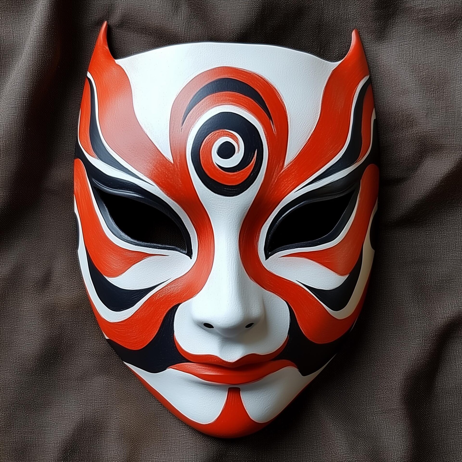 Masque de guerrier renard ninja japonais pour cosplay | Masque de samouraï imprimé en 3D d'inspiration anime | Masque de guerrier démoniaque pour cosplay d'Halloween