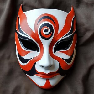 Masque de guerrier renard ninja japonais pour cosplay | Masque de samouraï imprimé en 3D d'inspiration anime | Masque de guerrier démoniaque pour cosplay d'Halloween