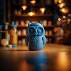 Urne Commémorative Hibou avec Couvercle | Urne Funéraire Imprimée en 3D pour Cendres d'Animaux, Décoration d'Étagère Forestière, Hommage et Souvenir