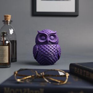 Urne Commémorative Hibou avec Couvercle | Urne Funéraire Imprimée en 3D pour Cendres d'Animaux, Décoration d'Étagère Apaisante et Accent Cosy pour la Maison
