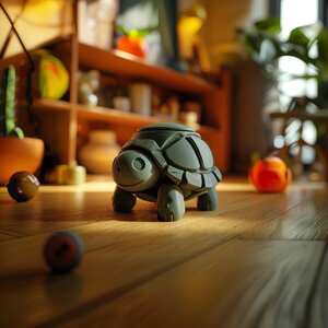 Urne Commémorative Tortue avec Couvercle | Urne Funéraire Imprimée en 3D pour Cendres de Tortue, Décoration d'Étagère, Hommage et Souvenir
