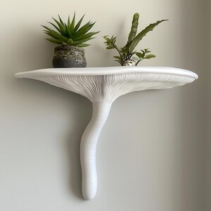 Étagère Murale Champignon | Étagère Polypore Artiste Imprimée en 3D | Décoration Organique Moderne