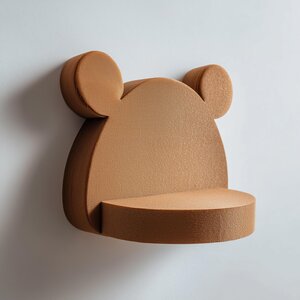 Étagère Murale Ours Mignon Imprimée en 3D | Étagère Flottante Minimaliste Kawaii | Décoration Animale Ludique pour Chambre d'Enfant, Nurserie et Intérieurs Modernes Cosy