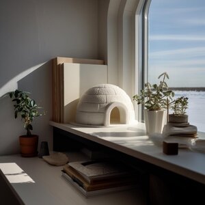 Décoration Igloo Mignonne pour Étagère | Accent de Présentation Dôme Arctique Imprimé en 3D pour Bureau Moderne, Étagère Cosy et Intérieur Nordique