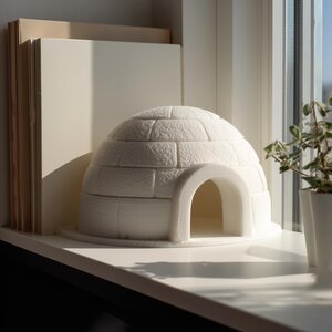 Décoration Igloo Mignonne pour Étagère | Accent de Présentation Dôme Arctique Imprimé en 3D pour Bureau Moderne, Étagère Cosy et Intérieur Nordique