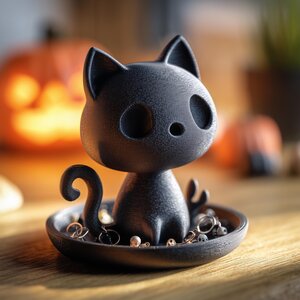 Range-Bijoux Chat | Support à Bagues Chat | Présentoir à Boucles d'Oreilles Mignon Imprimé en 3D