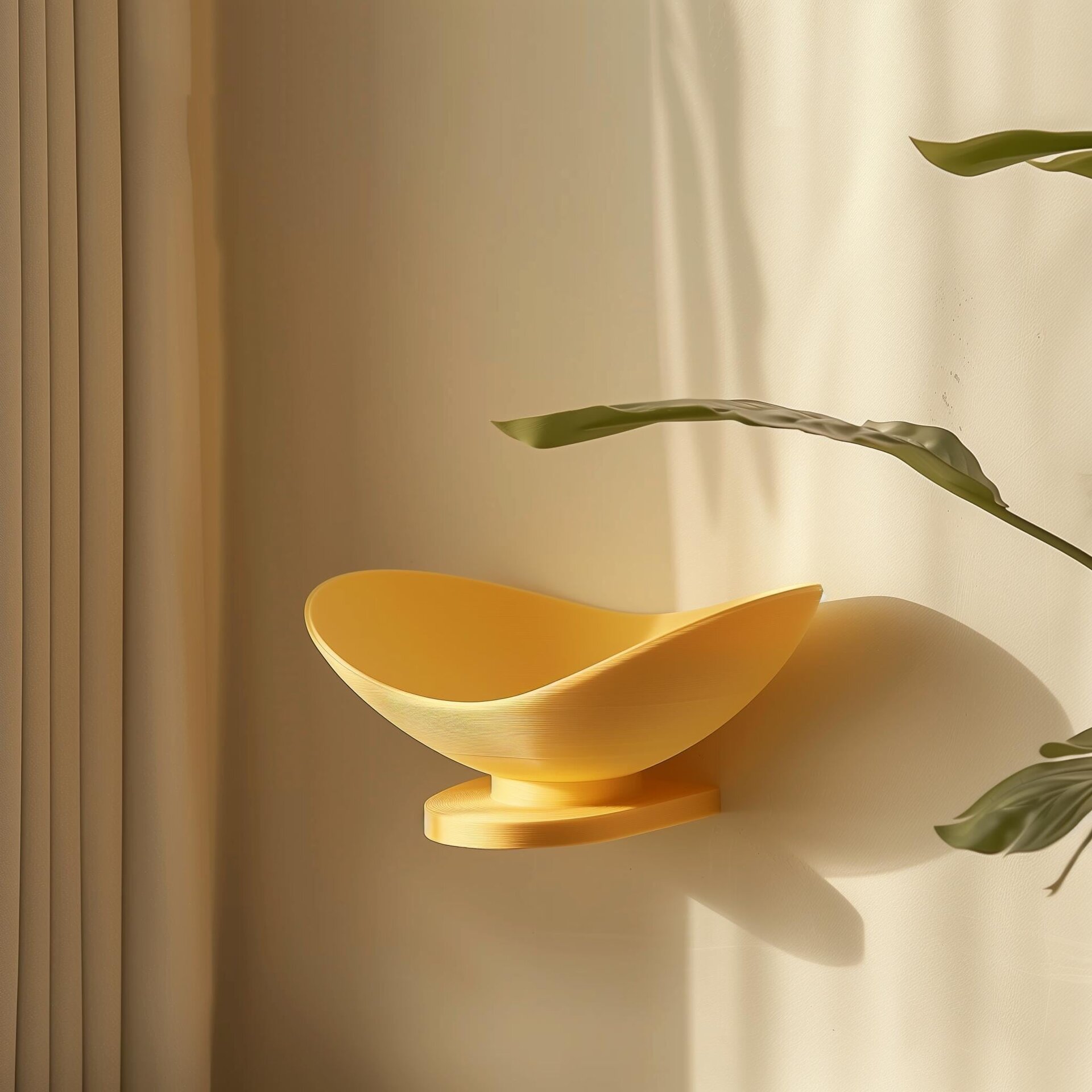Étagère Murale Bol Imprimée en 3D | Étagère Flottante Sculpturale Moderne | Accent Mural Minimaliste pour Intérieurs Contemporains et Bureaux