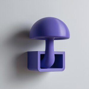 Décoration Étagère Murale Champignon | Cubby Flottant Imprimé en 3D avec Chapeau Sculptural | Rangement Mural Moderne et Minimaliste pour Plantes et Clés