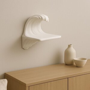 Étagère Murale Vague | Étagère Flottante Imprimée en 3D | Décoration d'Inspiration Océanique