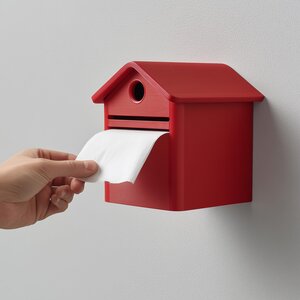 Distributeur de Papier Toilette Boîte aux Lettres | Boîte Distributrice Murale avec Toit Imprimée en 3D | Décoration de Salle de Bain Mignonne, Rangement pour Toilettes, Cadeau d'Invité Amusant