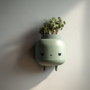 Pot Mural Personnage Minimaliste | Jardinière Suspendue Moderne Imprimée en 3D | Décoration Murale Sculpturale et Mignonne pour Intérieurs Contemporains et Cosy
