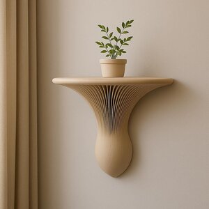 Étagère Murale Champignon Imprimée en 3D | Étagère Sculpturale | Étagère Flottante Minimaliste