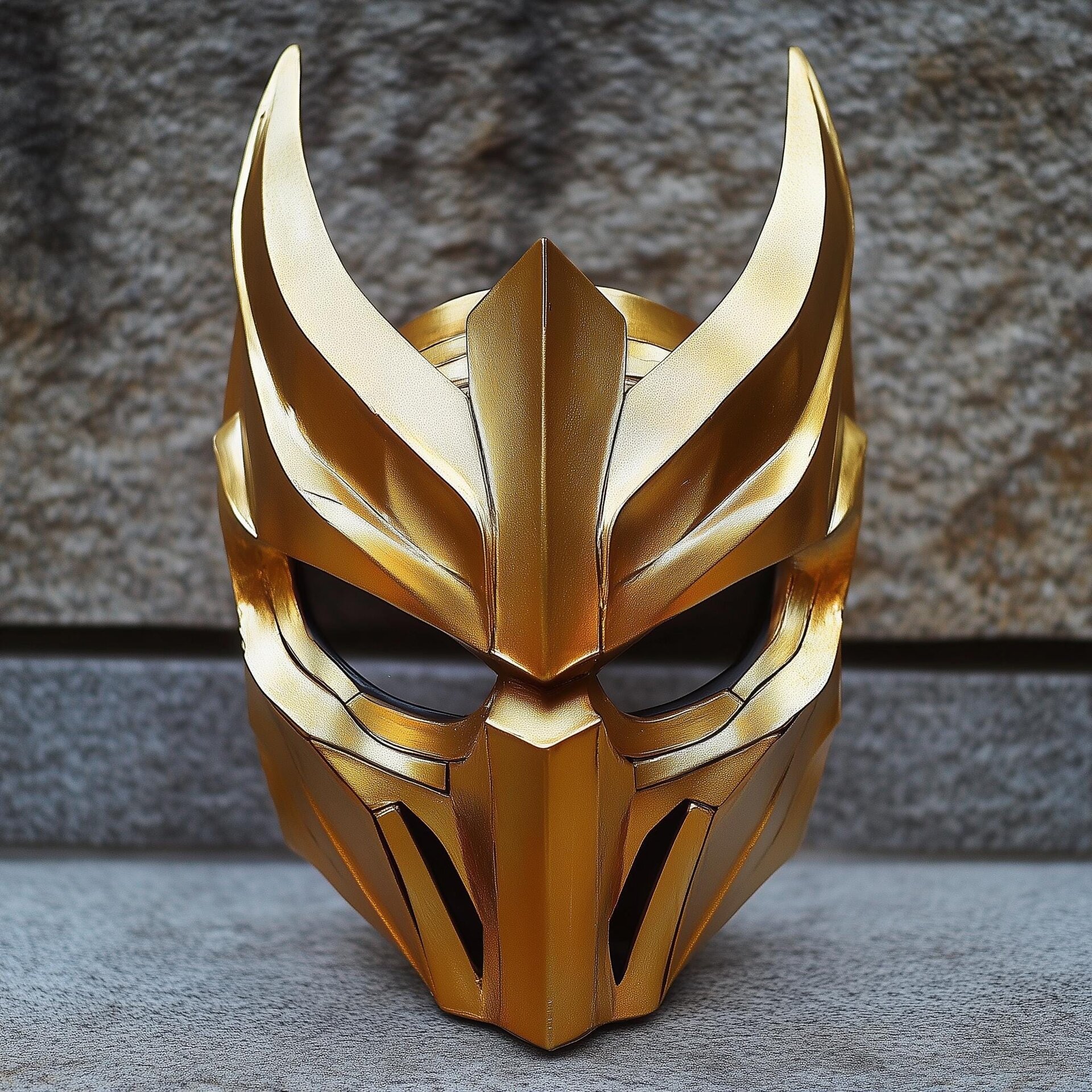 Masque de démon guerrier samouraï | Masque d'armure de bataille fantasy imprimé en 3D pour cosplay | Masque de chevalier médiéval mythique