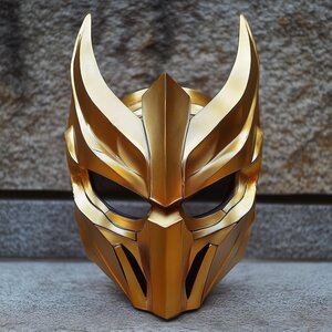 Masque de démon guerrier samouraï | Masque d'armure de bataille fantasy imprimé en 3D pour cosplay | Masque de chevalier médiéval mythique