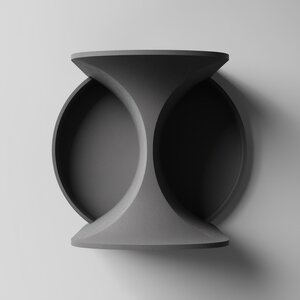 Étagère Murale Double Cercle | Présentoir Flottant Sculptural Minimaliste Imprimé en 3D avec Deux Plateaux Ronds | Déco Murale Géométrique Moderne pour Entrée