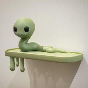 Étagère murale créature serpent imprimée en 3D | Ledge flottant minimaliste au style dégoulinant | Accent déco ludique pour chambres d'enfants et intérieurs cosy