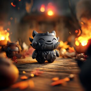 Urne Funéraire Créature Goblincore avec Couvercle | Boîte Souvenir Cendres d'Animal Imprimée en 3D pour Décoration Fantastique et Hommage Cosy