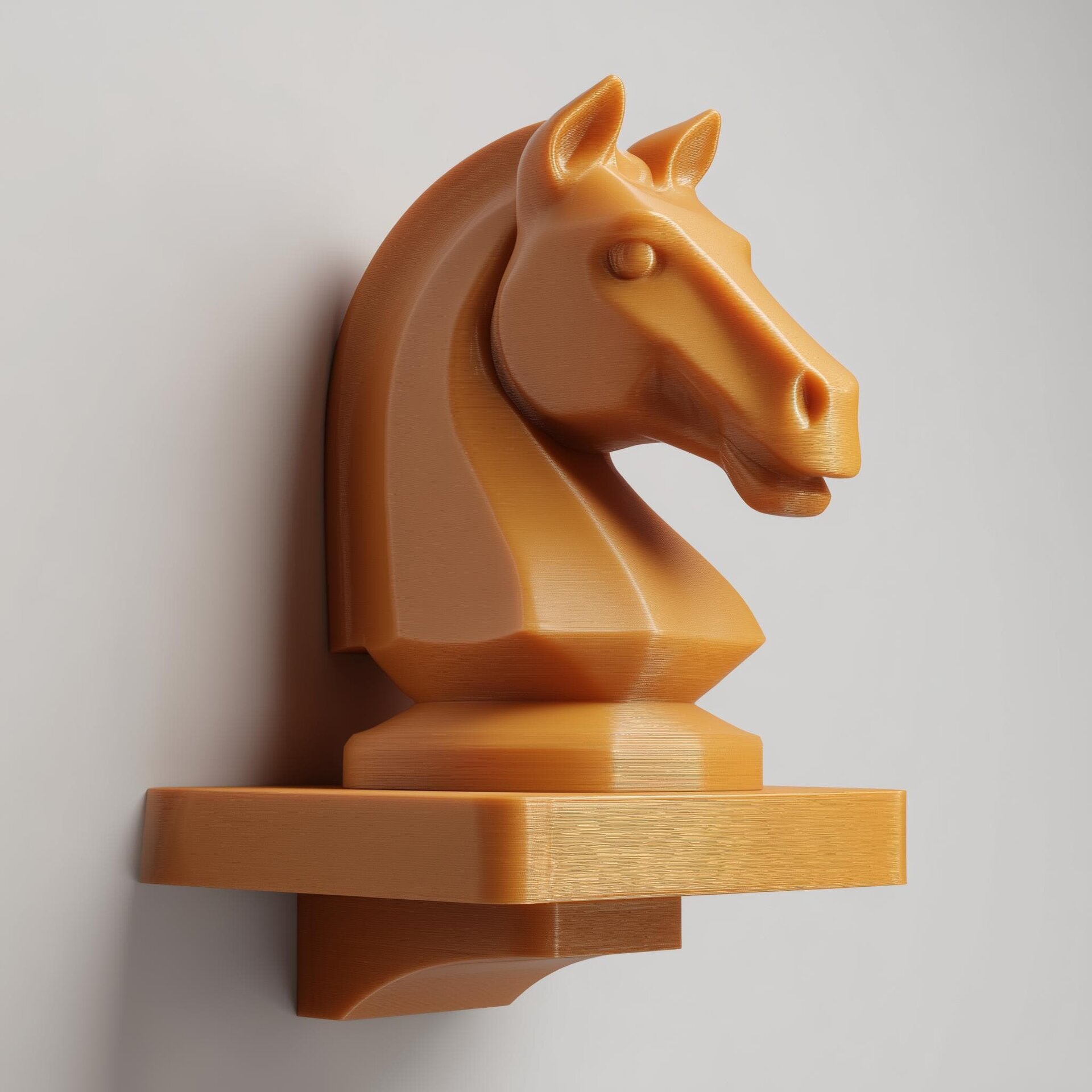 Étagère Murale Cavalier d'Échecs Imprimée en 3D | Support Flottant Classique de Stratégie avec Tête de Cheval | Déco Jeu de Société pour Bureau ou Salle de Jeux