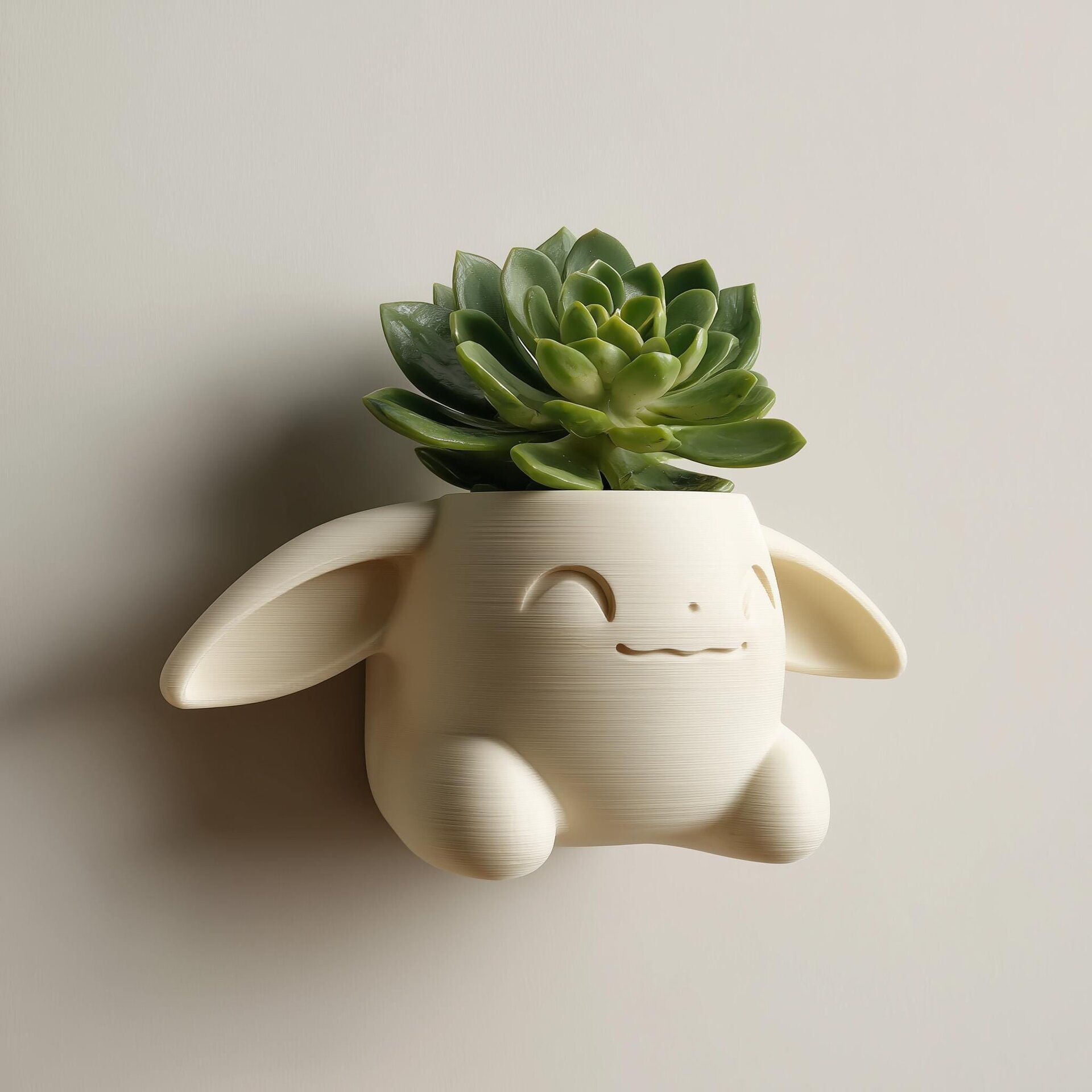 Jardinière Murale Lapin Fantasy Mignonne | Pot Suspendu Animal Kawaii Imprimé en 3D | Déco Murale Ludique pour Chambre d'Enfant et Intérieurs Modernes