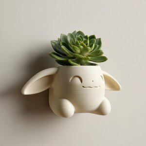 Jardinière Murale Lapin Fantasy Mignonne | Pot Suspendu Animal Kawaii Imprimé en 3D | Déco Murale Ludique pour Chambre d'Enfant et Intérieurs Modernes