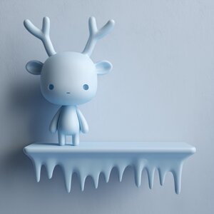 Étagère Murale Copain aux Bois Imprimée en 3D | Présentoir Flottant Minimaliste à Bord en Stalactites | Accent Déco Hivernal Mignon pour Intérieurs Cosy
