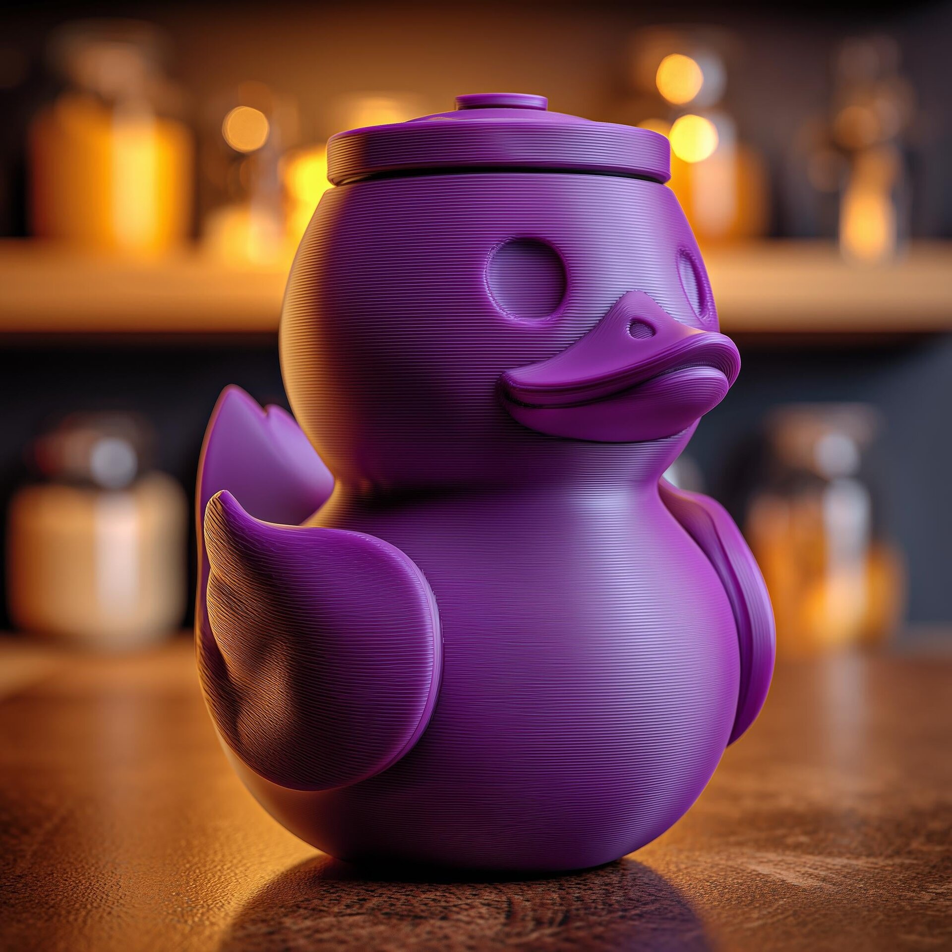 Urne Funéraire Canard avec Couvercle | Boîte Souvenir Cendres d'Animal Imprimée en 3D pour Hommage à un Oiseau et Décoration Paisible