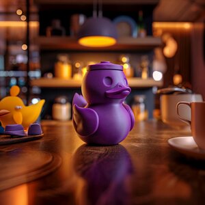 Urne Funéraire Canard avec Couvercle | Boîte Souvenir Cendres d'Animal Imprimée en 3D pour Hommage à un Oiseau et Décoration Paisible